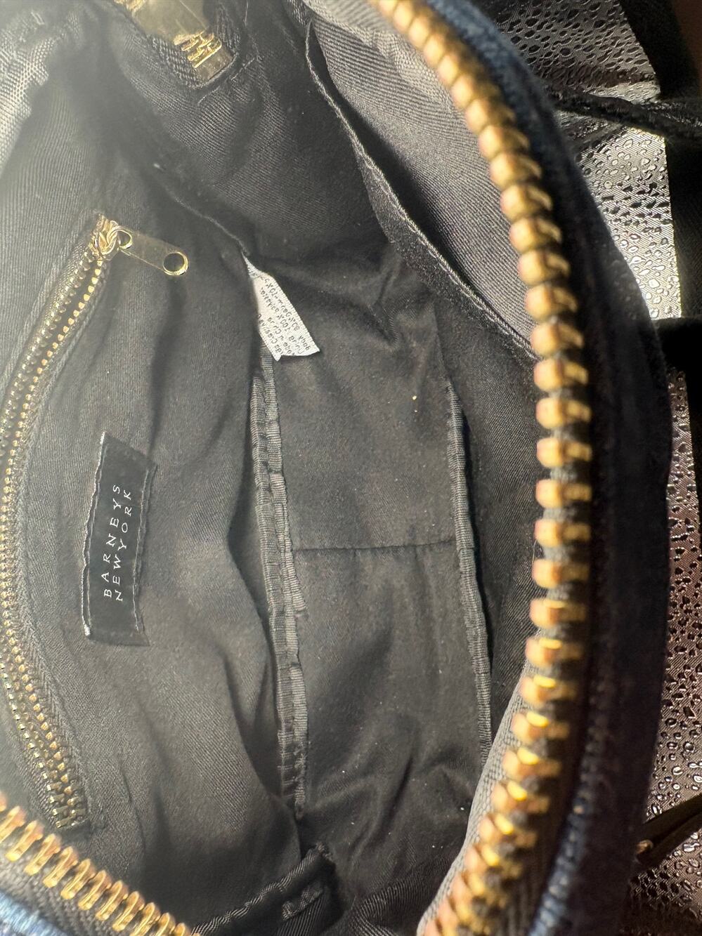 Barneys New York Crossbody Bag Womens Denim Black Gold Accessories Casual
